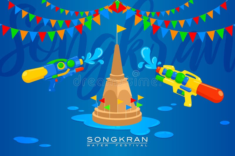 “Songkran†或“Water Festival†的传染媒介例证在泰国和许多其他国家在亚洲东南部 向量例证 “Songkran†或“Water Festival†的传染媒介例证在泰国和许多其他国家在亚洲东南部 向量例证